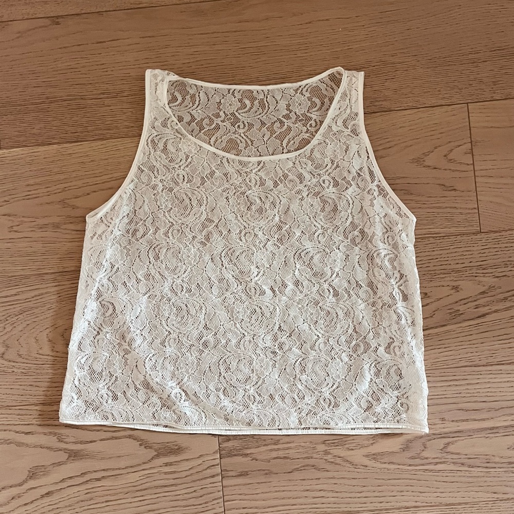 American Apparel Floral Lace Tank NWOT